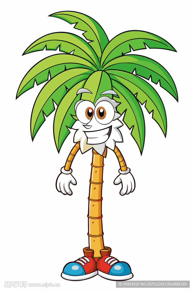 卡通棕榈树拟人形象