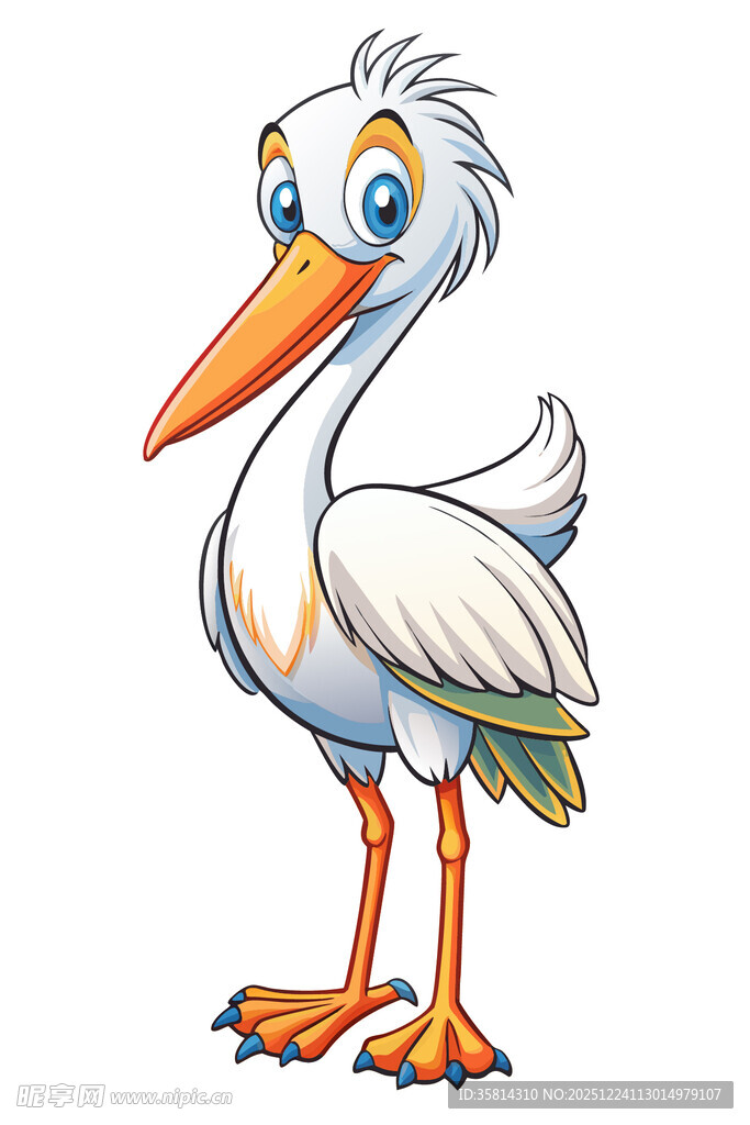 可爱卡通鹈鹕形象
