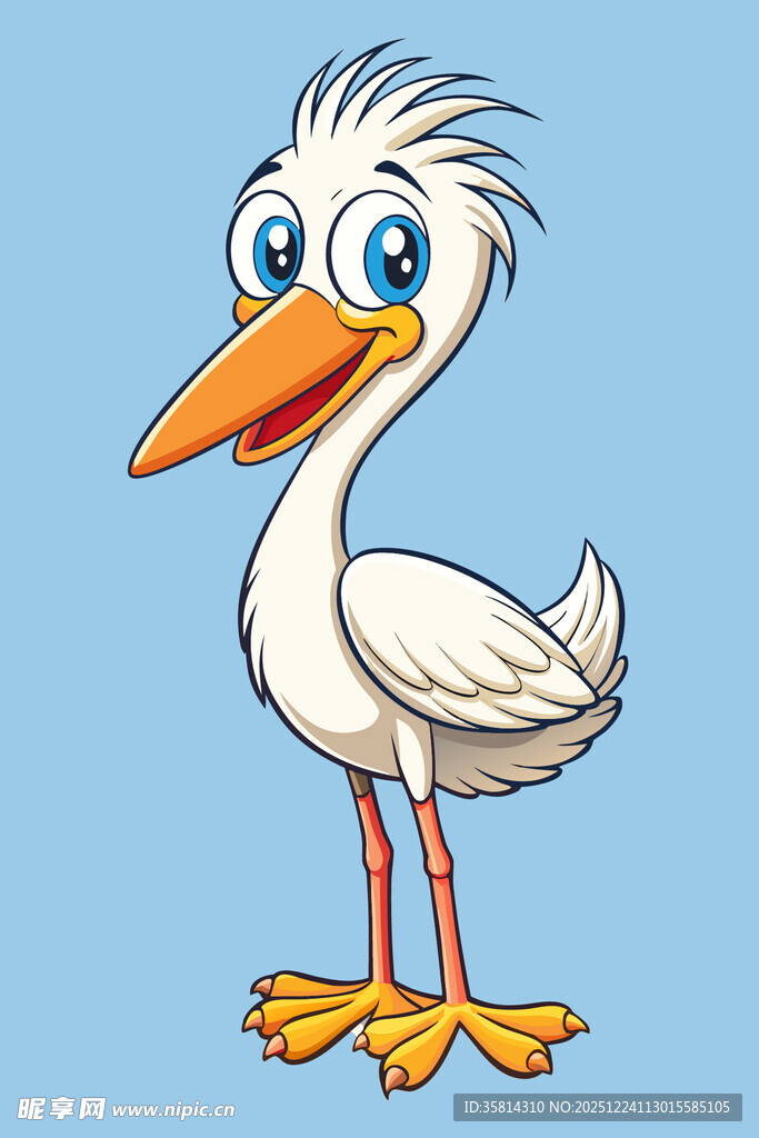 可爱卡通白鸟形象