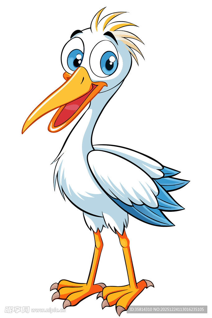 可爱卡通鹈鹕形象
