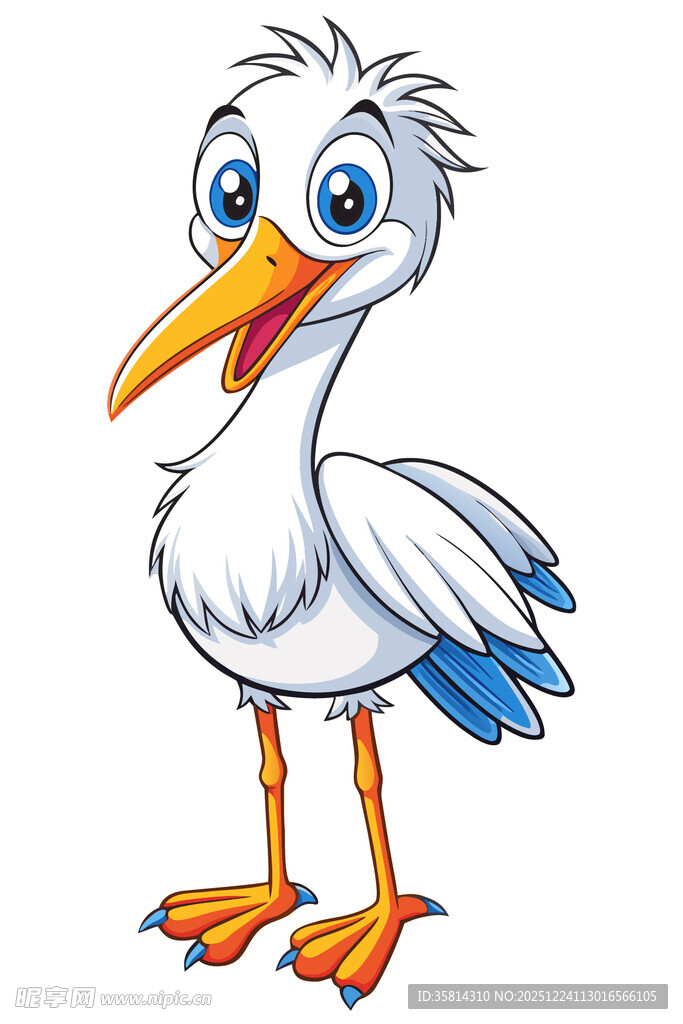 可爱卡通鹈鹕形象