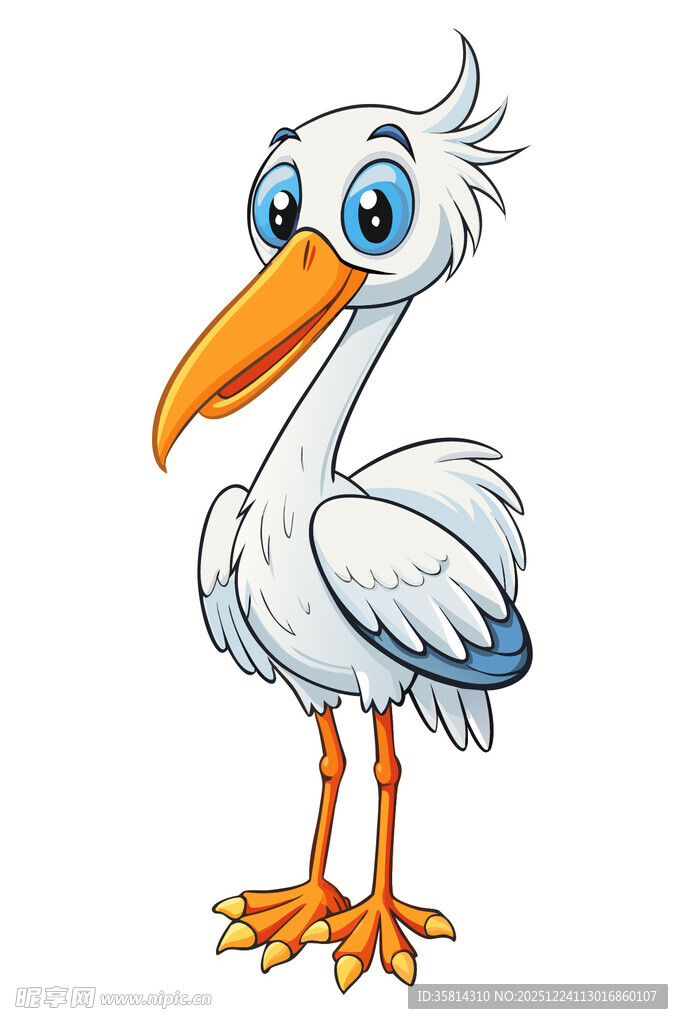 可爱卡通鹈鹕形象