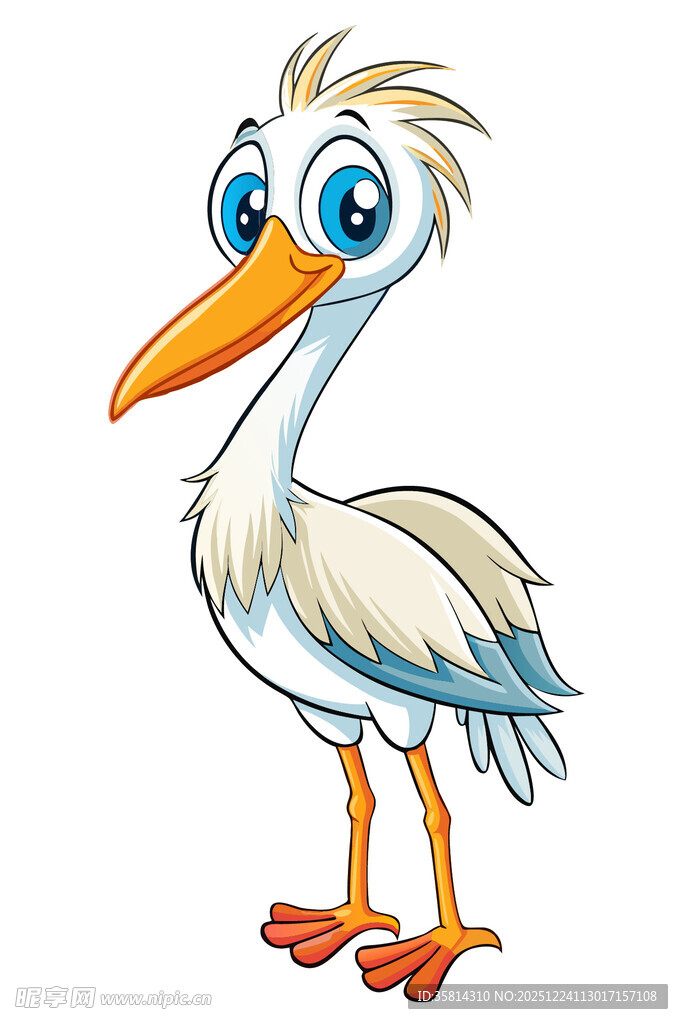 可爱卡通鹈鹕形象