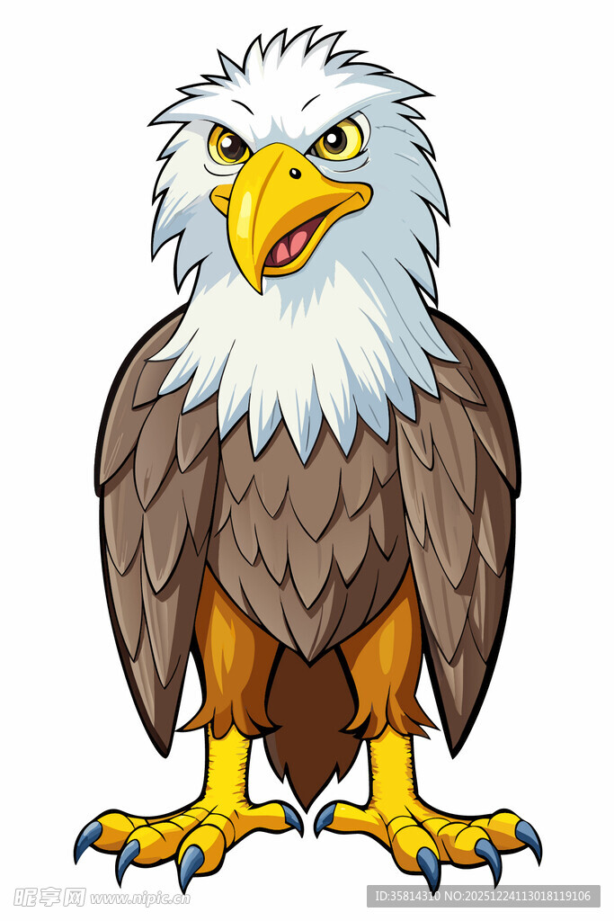 站立的白头鹰卡通形象