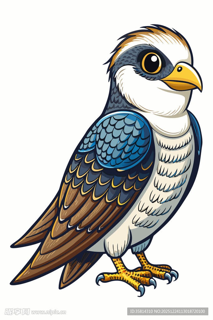 可爱彩色小鸟插画