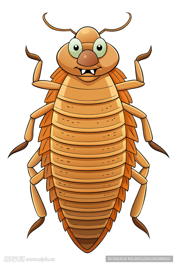卡通形象的棕色甲虫
