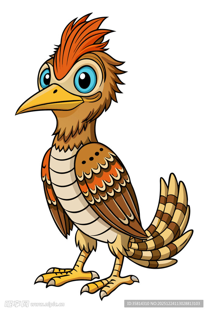 卡通风格彩色小鸟形象