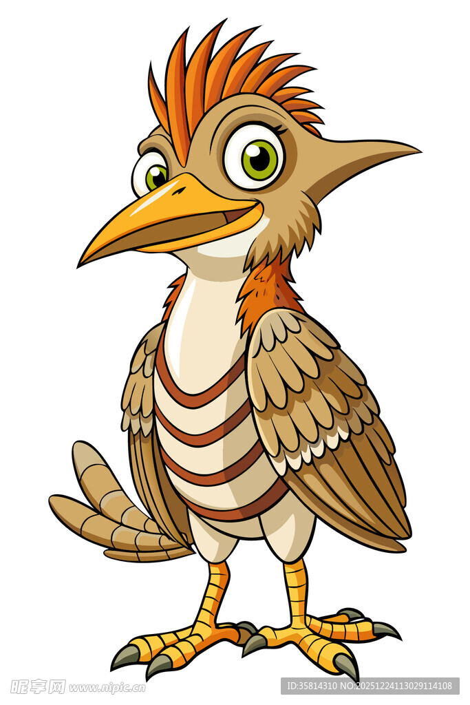 卡通风格的奇特小鸟形象