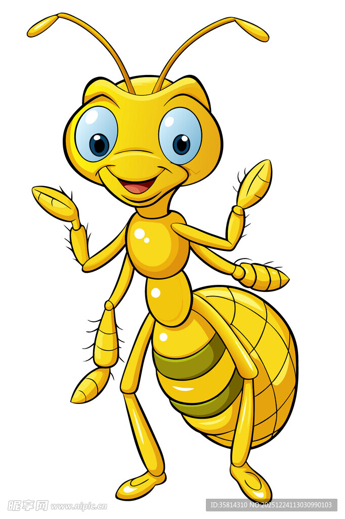 可爱卡通蚂蚁形象展示