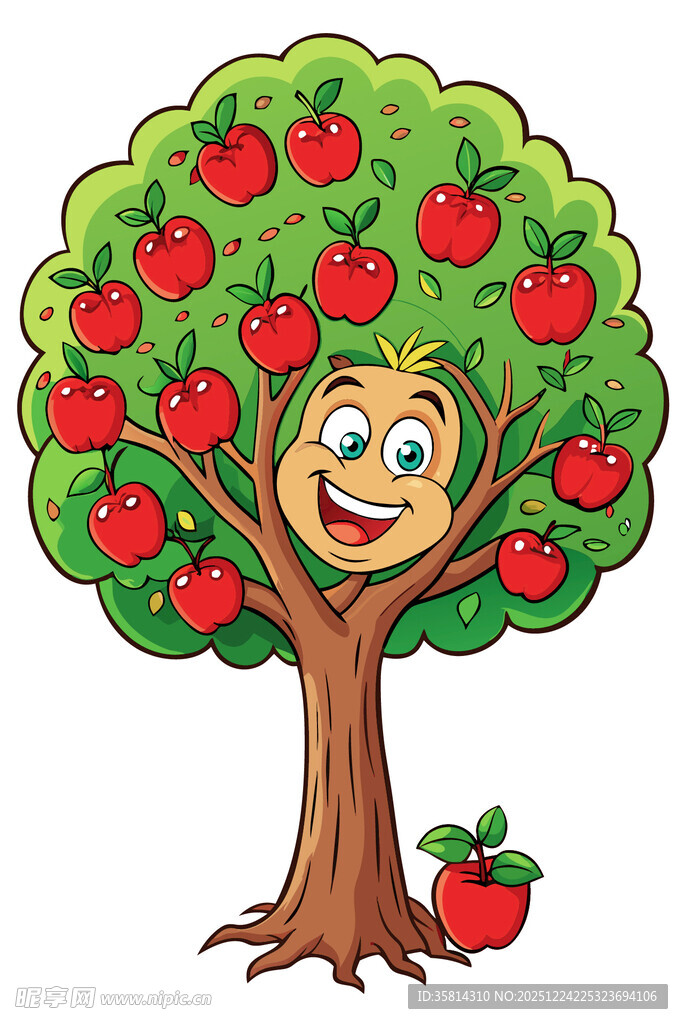 笑脸苹果树果实满枝头