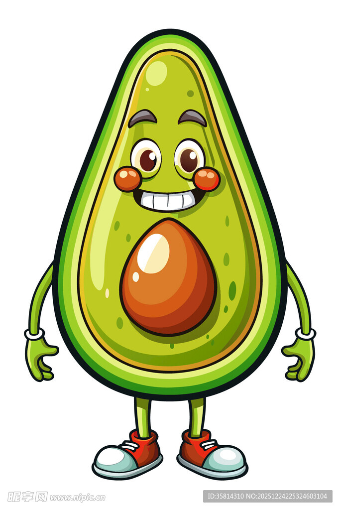 可爱牛油果卡通形象