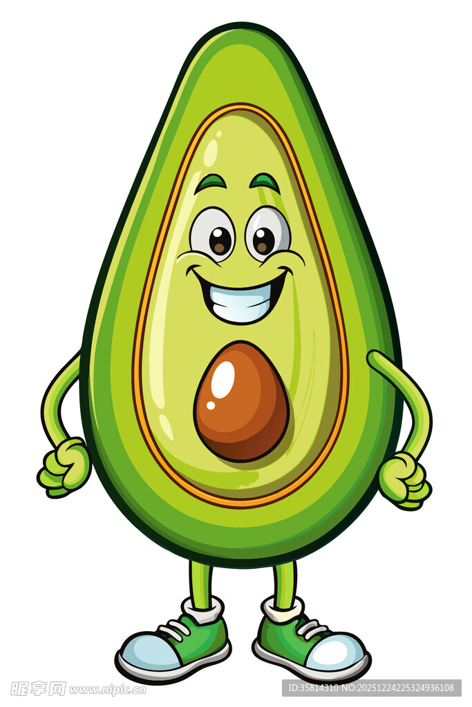 可爱牛油果卡通形象