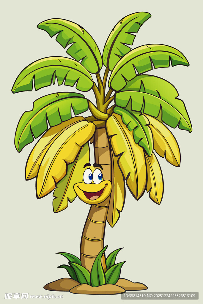 可爱卡通香蕉树形象