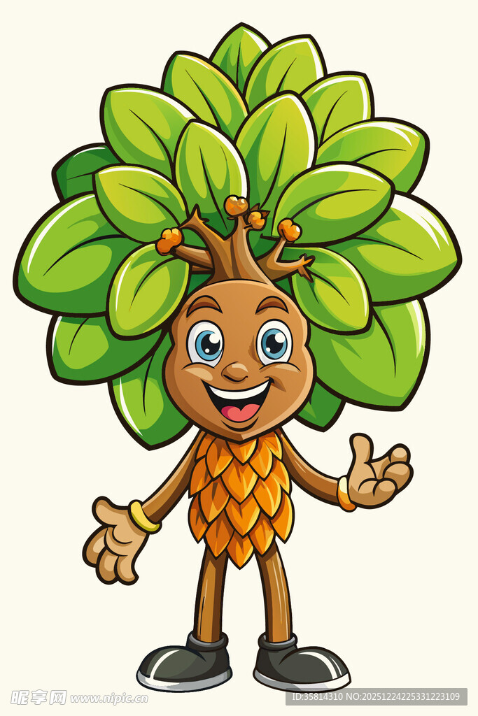 树人卡通形象笑容灿烂