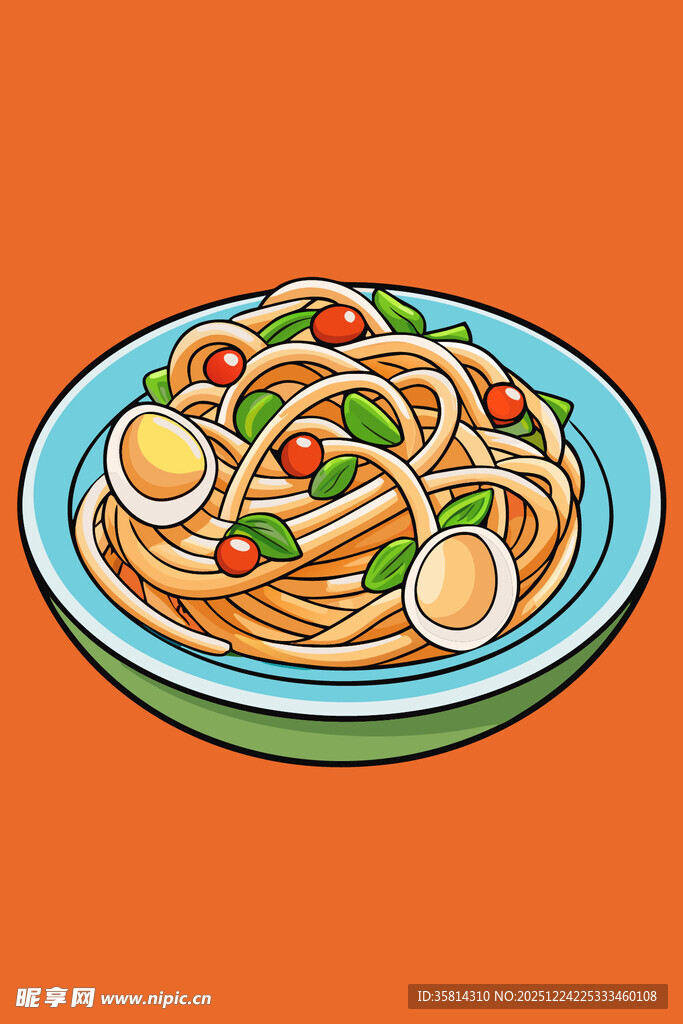 美味意面摆盘图