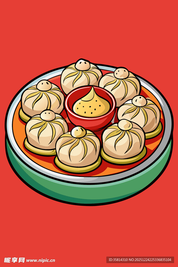 一盘美味的中式蒸饺