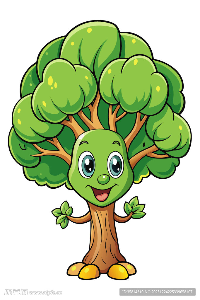 可爱卡通绿树形象