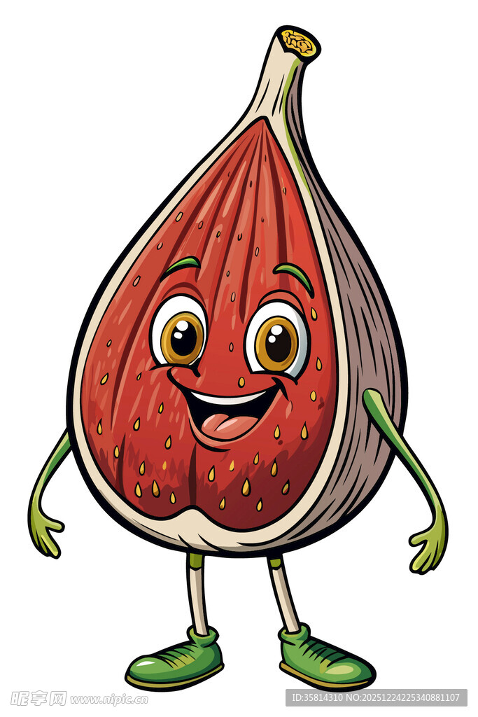 卡通无花果形象笑容灿烂
