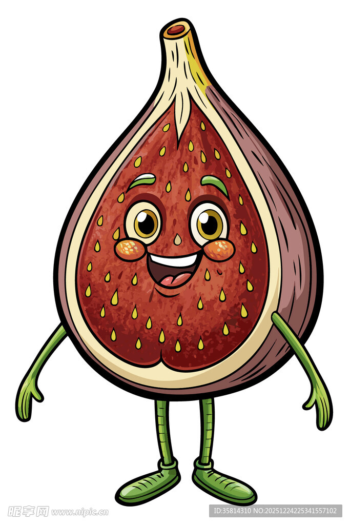可爱卡通无花果拟人形象