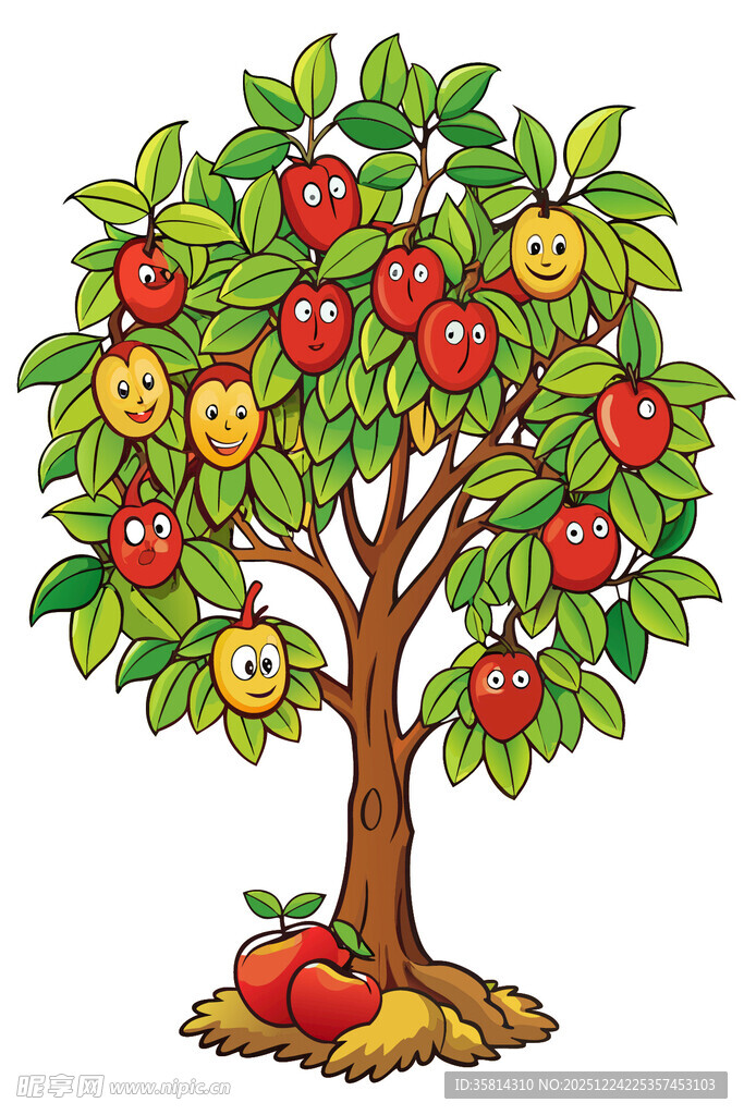 欢乐笑脸苹果树