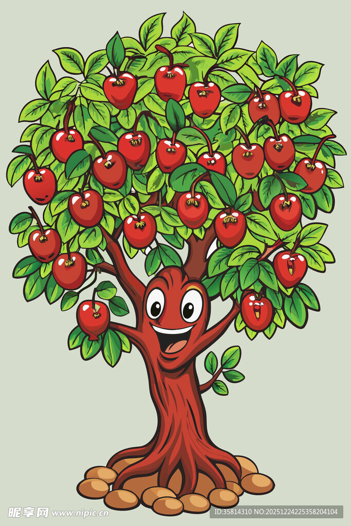 可爱苹果树卡通形象