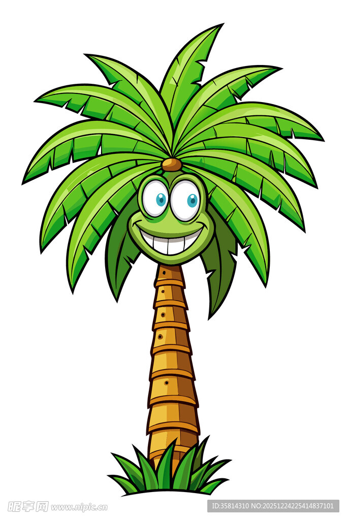 可爱卡通棕榈树