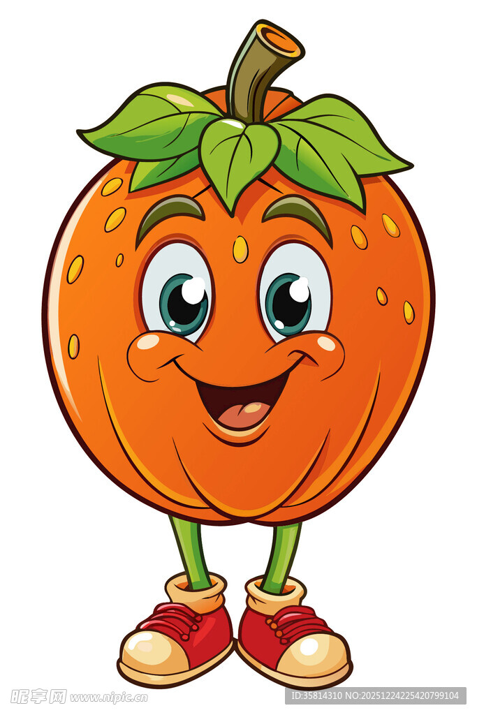 可爱拟人化橙色小南瓜