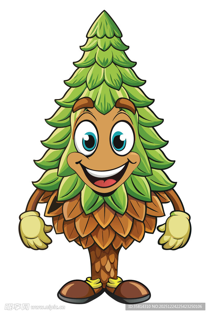 可爱拟人化圣诞树形象