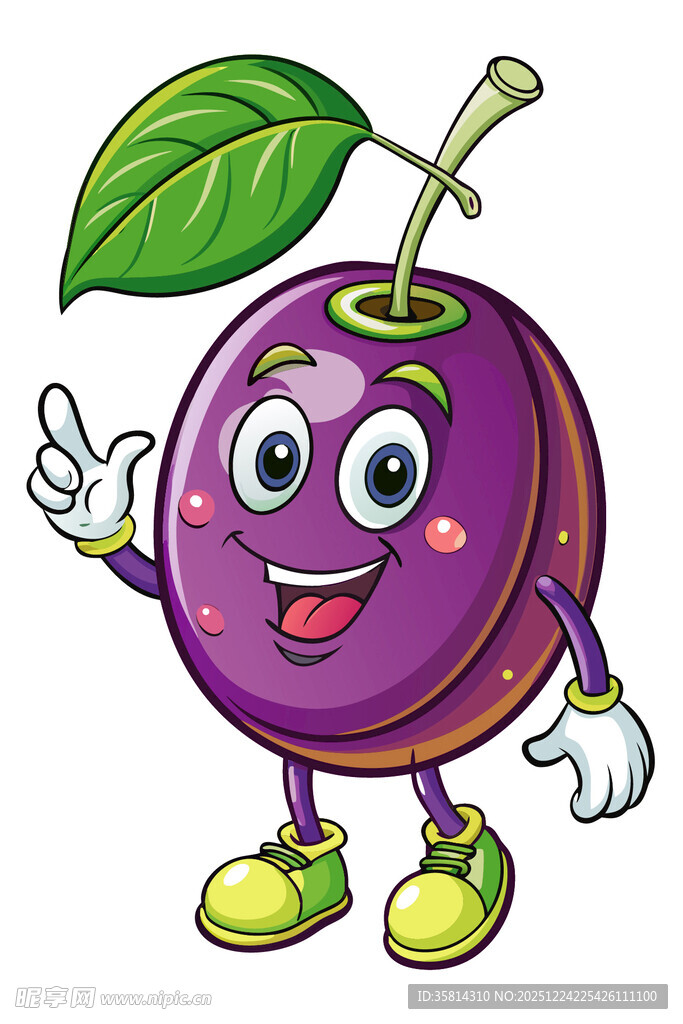 可爱紫李卡通形象