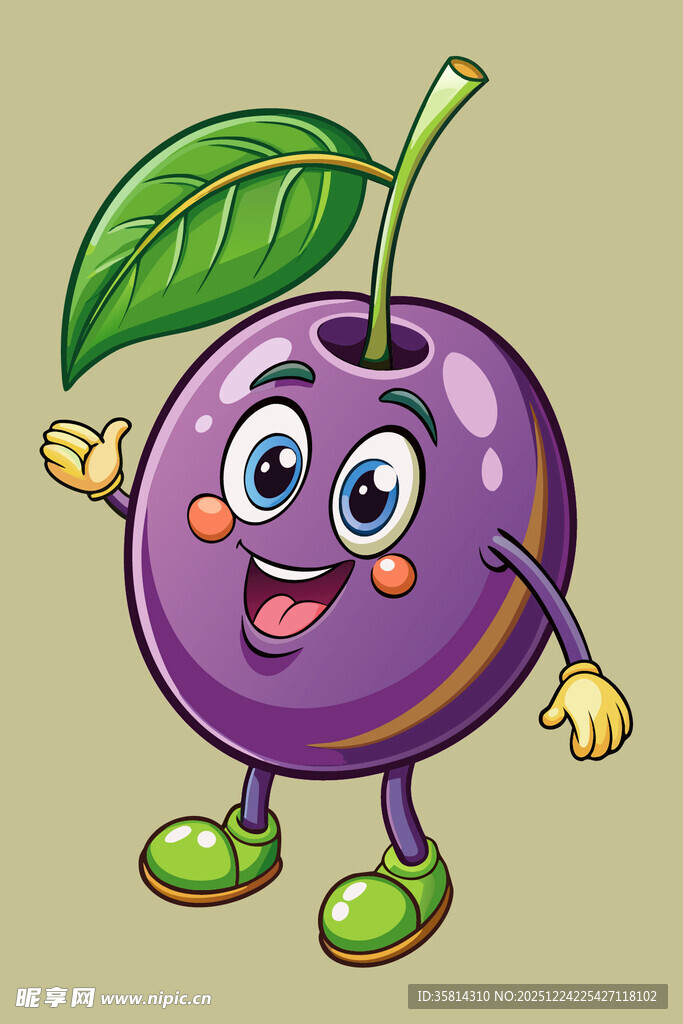 可爱卡通李子形象