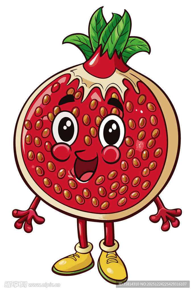 可爱石榴卡通形象