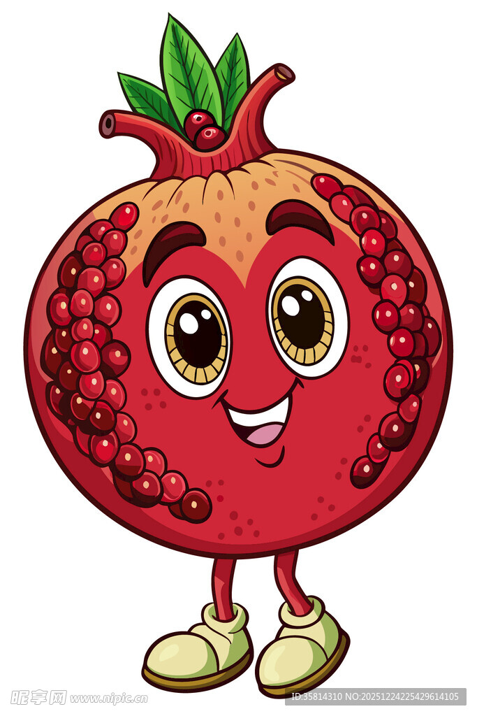 可爱石榴卡通形象