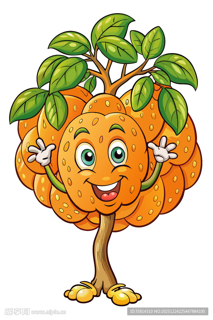 可爱拟人化橘子卡通形象