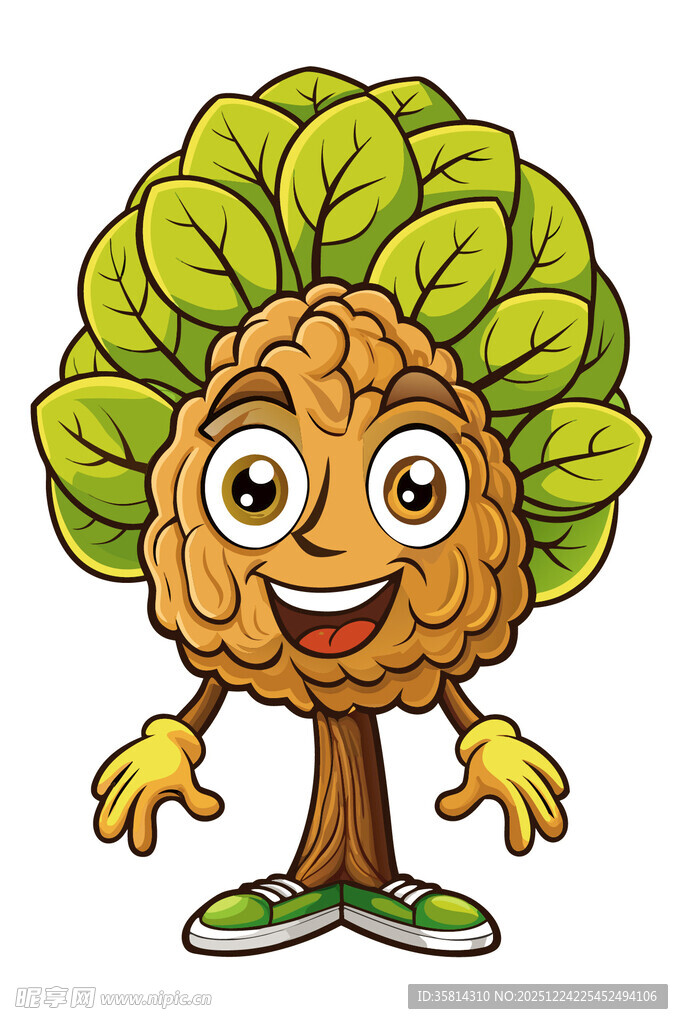 可爱拟人化大脑树形象