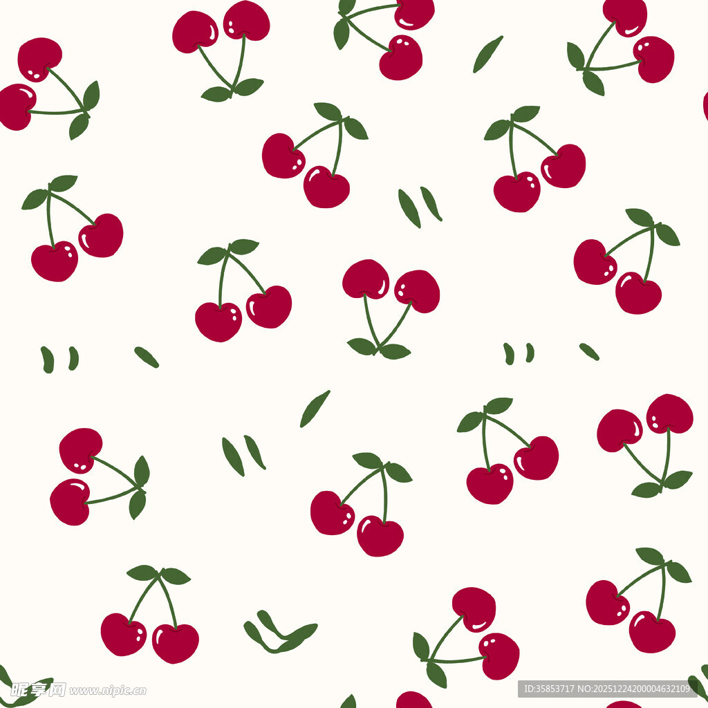 樱桃图案背景设计素材