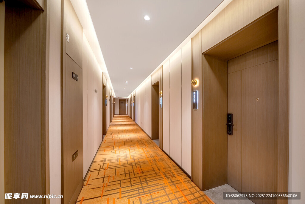 酒店走廊内部现代风貌