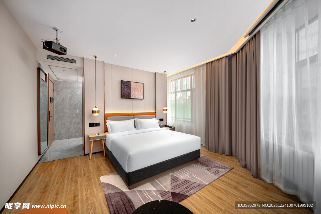 现代简约风卧室室内图景