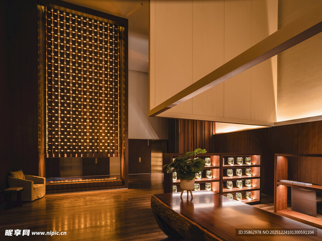 中式雅致书房室内场景