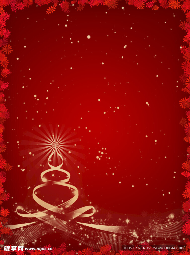 红色圣诞主题背景图