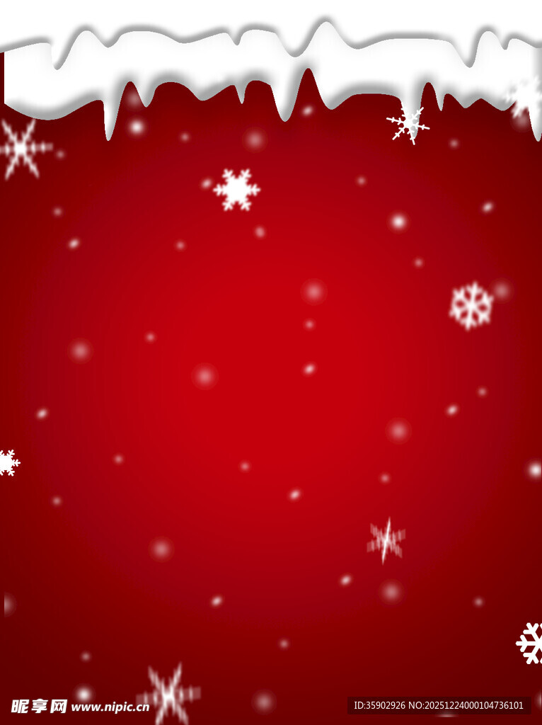 红色圣诞雪景背景图