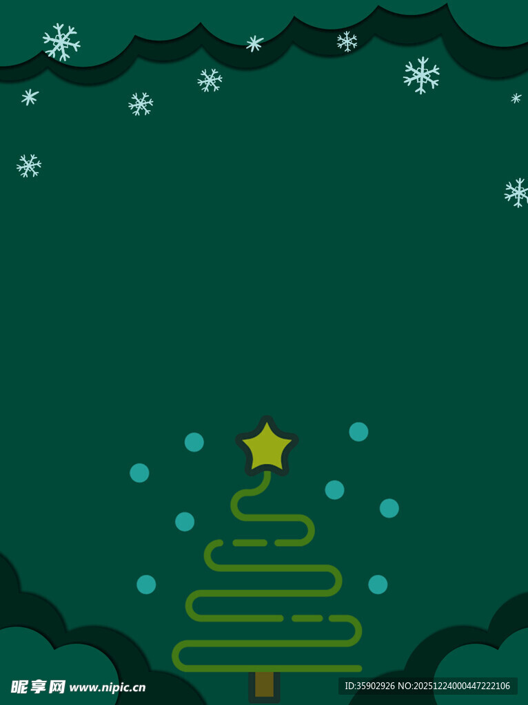 简约绿色圣诞树节日背景