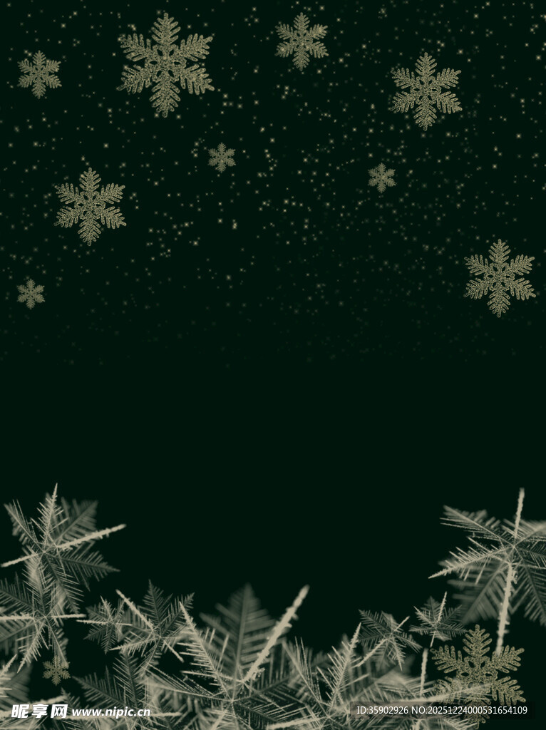 冬日雪花冰晶装饰背景