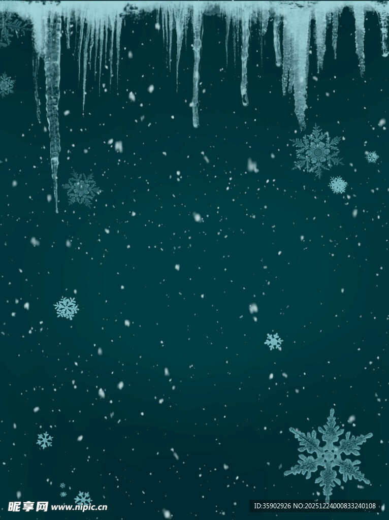 冬日雪花冰柱背景图