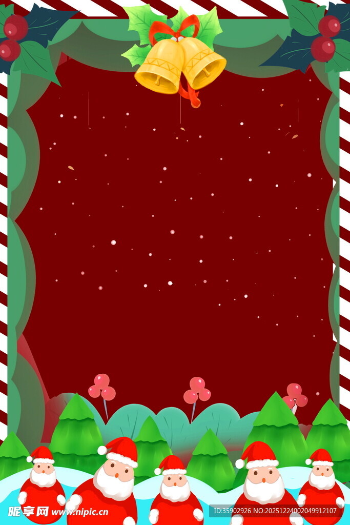 圣诞节日边框装饰背景图
