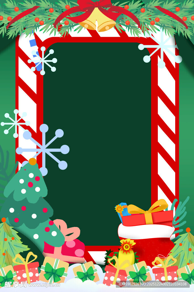 圣诞装饰黑板边框背景图