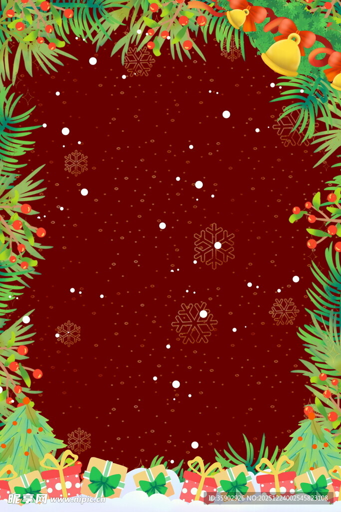 圣诞场景中的圣诞老人与树