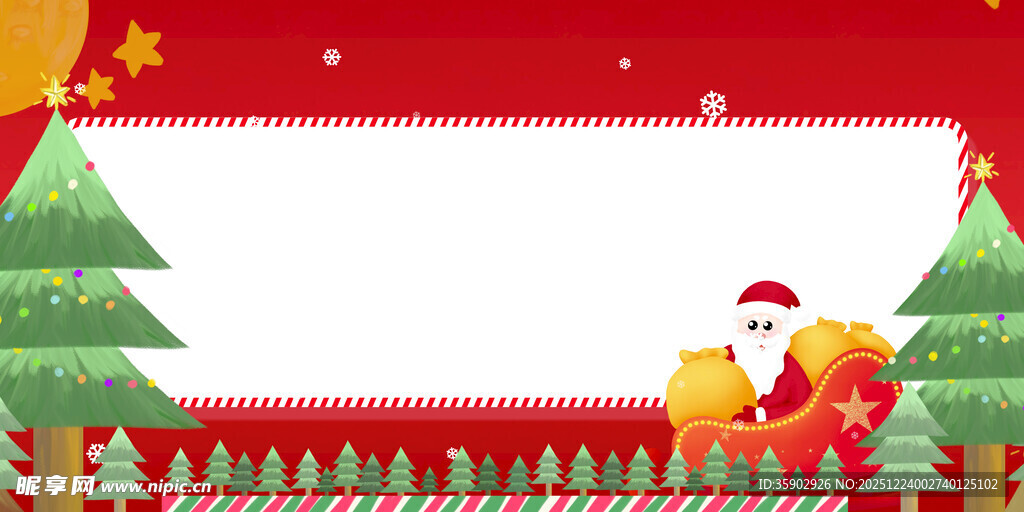 圣诞场景中的圣诞老人与树