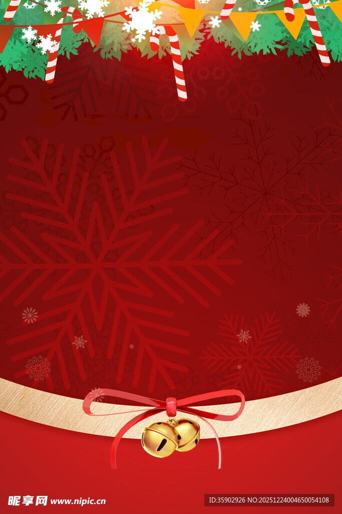 圣诞主题红色背景装饰图