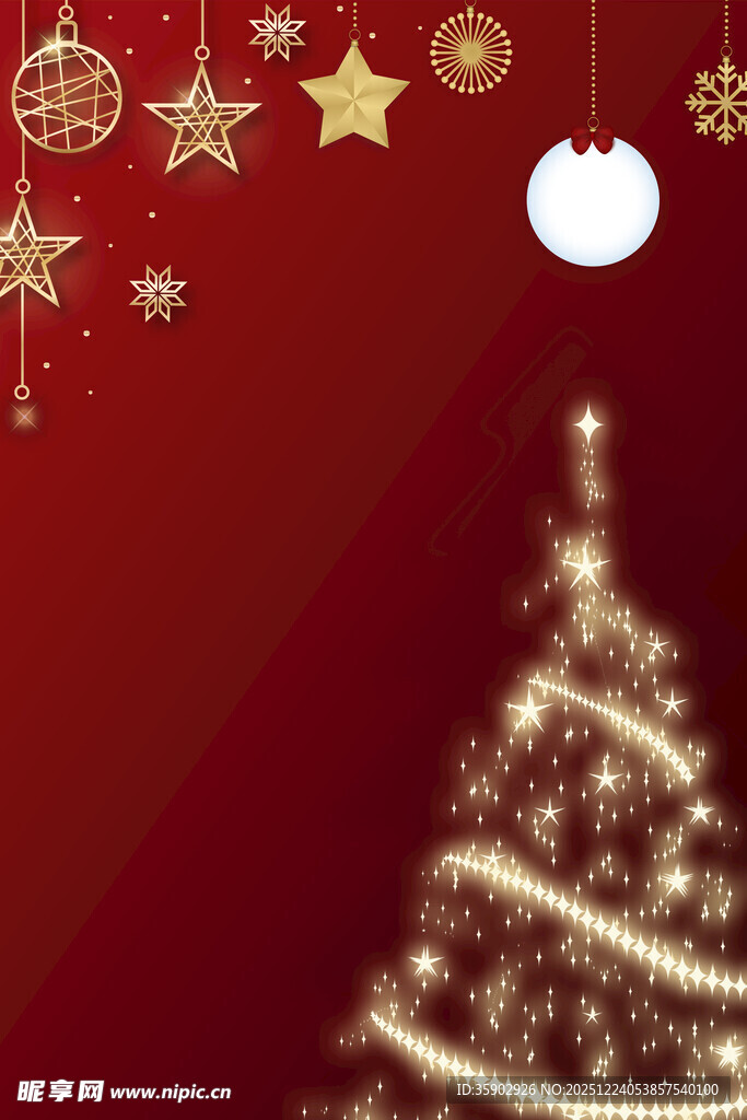 圣诞装饰下的璀璨圣诞树