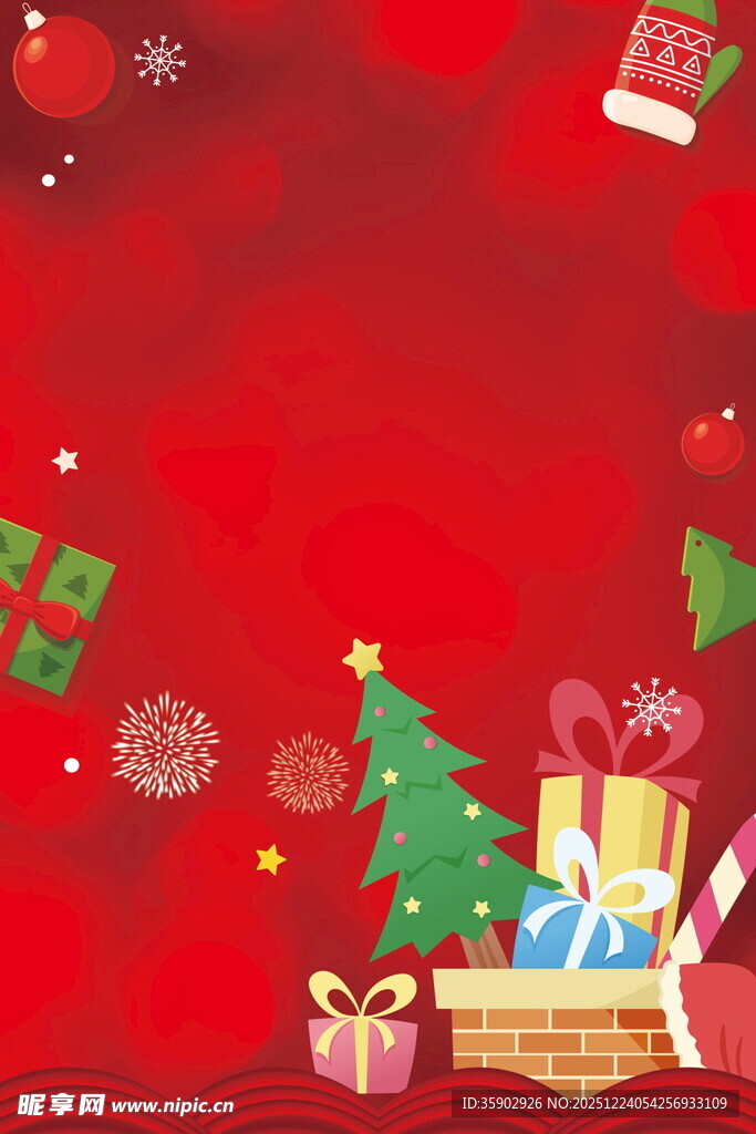 圣诞节日装饰与礼物场景